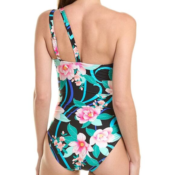 La Blanca Nightfall One Shoulder One Piece Swimsuit Size Small NWT Retail $130 - Picture 2 of 11